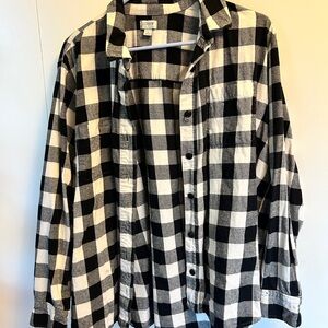 J. Crew Black and White Plaid Shirt